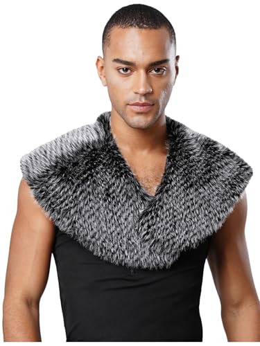 Freebily Herren Wikinger Umhang Kunstfell Kragen Mittelalter Renaissance Wrap Schal Cape Halloween Kostüm Accessoire Schwarz-Weiss Einheitsgröße Freebily Herren Wikinger Umhang Kunstfell Kragen Mittelalter Renaissance Wrap Schal Cape Halloween Kostüm Accessoire Schwarz-Weiss Einheitsgröße von Freebily
