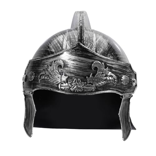 Freebily Mittelalterlicher Wikinger Helm aus Kunststoff Halloween Ritterhelm Erwachsene Cosplay Karneval Mottoparty Ritterkostüm Requisiten Silber C One Size von Freebily