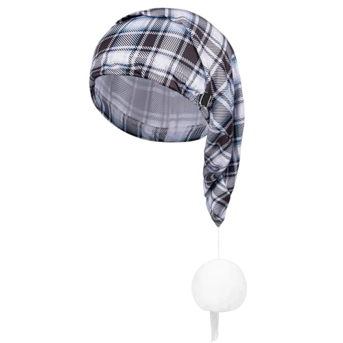 Freebily Unisex Zipfelmütze Nachtmütze Schlafmütze Plaid Nachthaube Kopfbedeckung für Mottoparty Karneval Cosplay Zubehör Schwarz One Size von Freebily