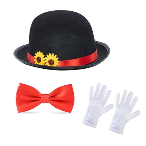 Freebily Weihnachtenkostüm Set Weihnachten Hut Rot Handschuhe Schal Fake Schnurrbart Augenbrauen für Halloween Karneval Performance Rollenspiel Typ H One Size von Freebily