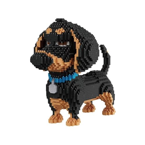 Freefire 2000 + Pcs Super Cute Dog Model Building Blocks-Nano Mini Building Blocks DIY Geschenk, geeignet für Erwachsene und Kinder, um EIN Bauspiel zu vervollständigen, Dackel von Freefire