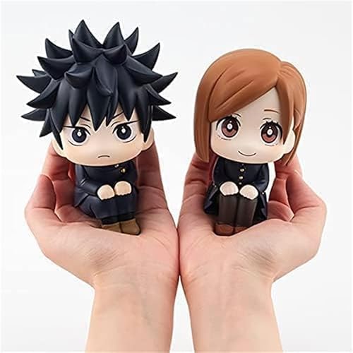 Freefire Anime Jujutsu Kaisen Figur Q Version 3,5"/9cm, Gojo Satoru sitzend Look Up Figur PVC Spielzeug Geschenke (Fushiguro & Kugisaki) von Freefire