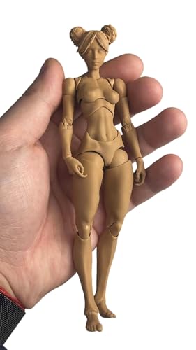 1/12 Weibliche Actionfigur,6inch Romankey Super Flexible Mädchen Figur Körper Puppe mit Kopf-Skulptur & Austauschbarem Brust-Bein-Zubehör Sammlung (Schwarze Haut) von Fremego