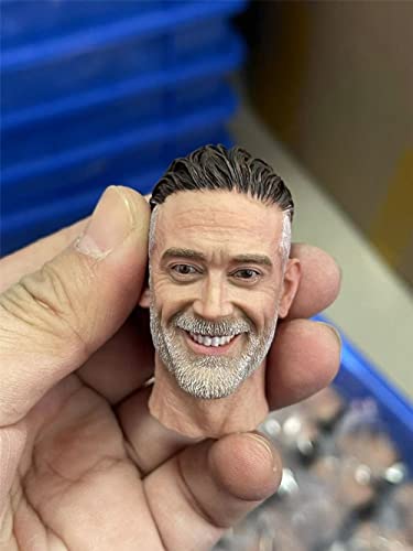 1/6 Maßstab Männlich Kopf Skulptur,Europäischer Mann Jeffrey Dean Morgan Langer Hals Kopf Geschnitzt für 12'' Soldat Action Figur Körper Puppe (A) von Fremego