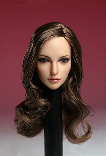 1/6 Maßstab Weibliche Kopf Skulptur, Europäisches Mädchen Gepflanztes Haar Kopf Schnitzen Head Sculpt für 12 Zoll Action Figur Körper (Braune Locken Haare) von Fremego