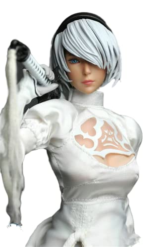 1/6 Maßstab Weiblichen Kopf Skulptur, Anime Girl Game Version Kopf Geschnitzt für 12 Zoll Weibliche Action Figur Körper von Fremego