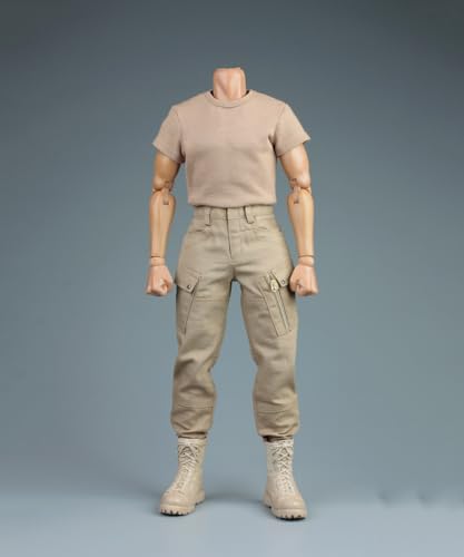 1/6 Skala Männliche Kleidung, Männliche Kurze Hülse Kampfhosen Militärische Hose Kleidung für 12inch Soldat Action Figur Körper (1Stück Sand Kurzarm+Hose) von Fremego