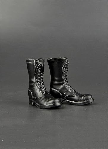 1/6 Skala Männliche Schuhe, Männliche Plastik Hohle Kampfstiefel Schuhe Militärische Stiefel Zubehör für 12inch Soldat Action Figur Körper (ZY1027, Black) von Fremego