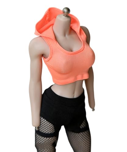 1/6 Skala Weibliche Kleidung, Weibliche Kapuze Armellose Weste Kleidung Schlanker Mantel Weste Tops für 12'' Nahtlose Action Figur (Orange) von Fremego