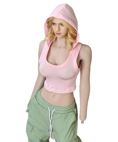 1/6 Skala Weibliche Kleidung, Weibliche Kapuze Armellose Weste Kleidung Schlanker Mantel Weste Tops für 12'' Nahtlose Action Figur (Rosa) von Fremego