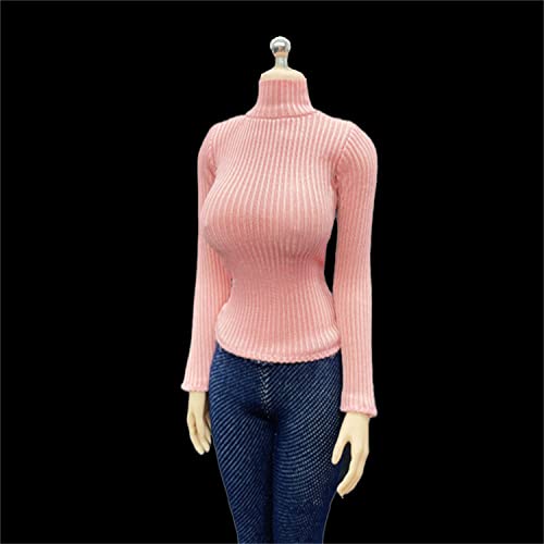 1/6 Skala Weibliche Kleidung,Elastische Pullover High Kragen Bottoming Shirt Kostüm für 12inch PH TBL JO weibliche Action Figur Körper (Rosa) von Fremego