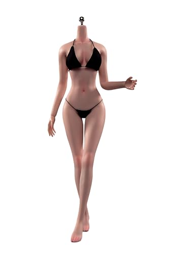 1/6 Skala Weiblicher Körper,12inch Super Flexible Nahtlose Weibliche Figur Körper Makeup Version mit Nicht Abnehmbaren Füßen Groß und Schlank Miniatur Action Figur (Gebräunte Haut) von Fremego