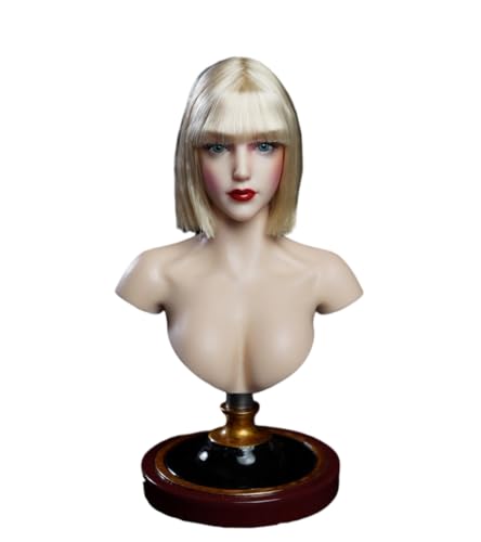 1/6 Skala Weiblicher Kopf Sculpt, Asiatisches Mädchen Bleiche Haut Kopf Geschnitzt Make-up Version für 12inch Female PH TBL JO Action Figur Körper Sammlung (Blondes Haar) von Fremego