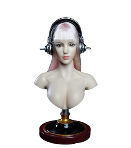 1/6 Skala Weiblicher Kopf Sculpt, Asiatisches Mädchen Bleiche Haut Kopf Geschnitzt Make-up Version für 12inch Female PH TBL JO Action Figur Körper Sammlung (Rosa Haar) von Fremego