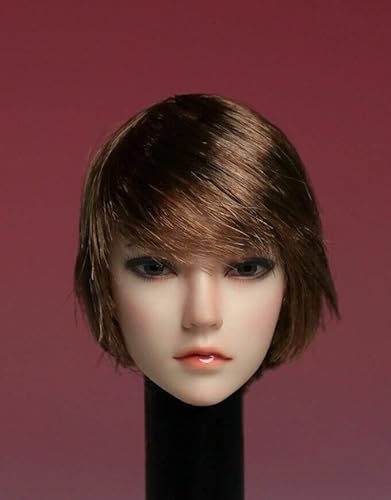 1/6 Skala Weiblicher Kopf Sculpt,Asiatisches Mädchen Gepflanzt Haar Kopf Geschnitzt Head Sculpt für 12inch Weiblich Action Figur Körper (Kurzes Haar) von Fremego