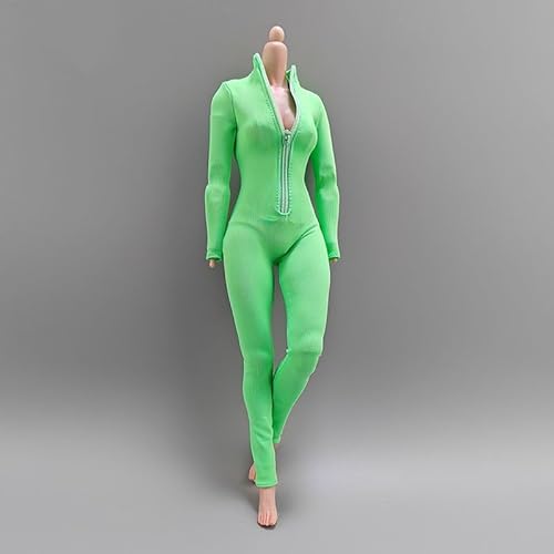 1/6 Weibliche Kleidung, Weibliche Enger Stretch-Bodysuit Zipper Jumpsuit Kleidung für 12inch PH TBL JO Nahtlose Action Figur Körper (Grün) von Fremego