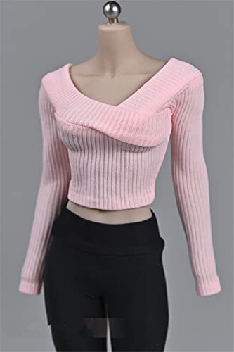 1/6 Weibliche Kleidung, Weibliche Pullover Tops Breiten Kragen Pullover Shirt Kostüm Kleidung für 12inch PH TBL JO Weibliche Action Figur (Rosa) von Fremego