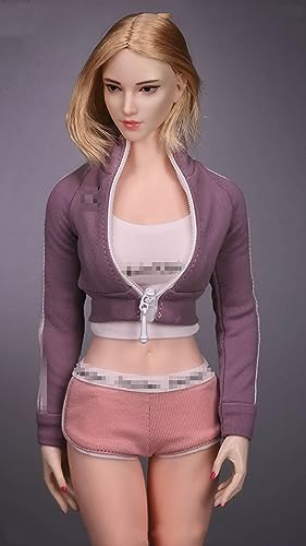 1/6 Weibliche Kleidung, Weibliche Sport Kleidung Anzug Mantel Jacke Weste Shorts Kostüm Outfit Kleidung für 12inch Action Figur Körper (Rosa) von Fremego