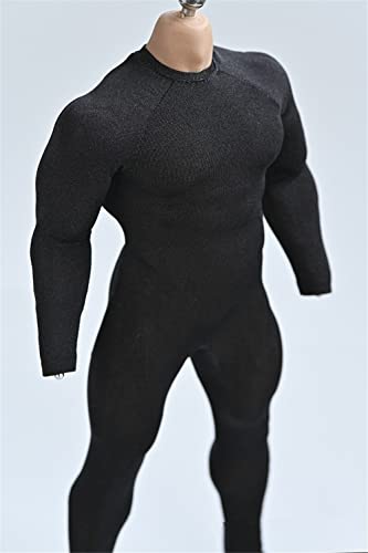 Fremego 1/12 Skala Männliche Kleidung Männer Elastische Reißverschluss Bodysuit Jumpsuit Kleidung für 6inch männliche Action Figur Körper (Schwarz) von Fremego