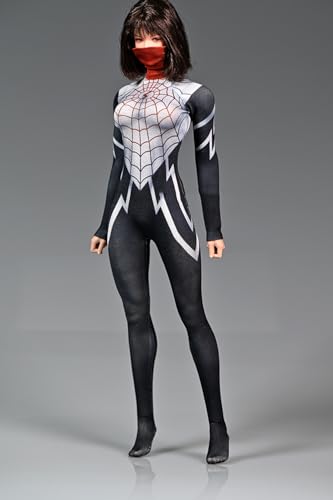 Fremego 1/6 Skala Weibliche Kleidung Weibliche Enger Stretch Bodysuit Jumpsuit Outfit Kleidung für 12inch PH TBL JO Nahtlose Actionfigur Körper (Weiß&Schwarz) von Fremego