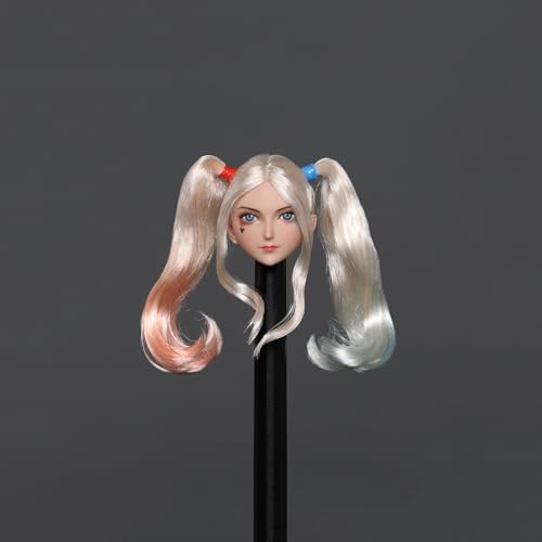 Fremego 1/6 Skala Weibliche Kopfskulptur, Anime Mädchen Blasse Haut Kopf Geschnitzt Schnitzerei für 12inch Action Figur Körper Sammlung (Blond Schachtelhalm) von Fremego