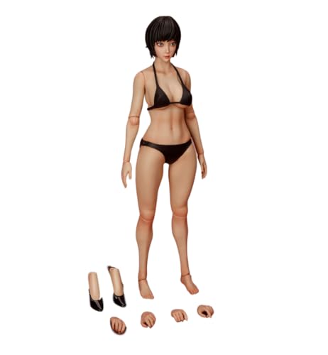 Fremego 1/6 Weibliche Actionfigur,12inch Weibliches Gelenk Flexible Figur Körper mit Beweglichen Augen Kopf Sculpt und Kleidung Sammlung (Gebräunte Haut) von Fremego