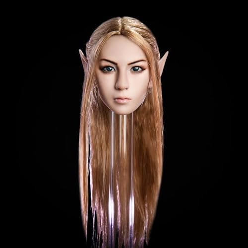 Fremego 1/6 Weiblicher Kopf Sculpt, Schönheit Elf Mädchen Gepflanzt Haar Kopf Geschnitzt mit Austauschbaren Ohren Zubehör für 12inch Action Figur Körper (Gebräunte Haut-Schwarzes Haar-Braune Augen) Fremego 1/6 Weiblicher Kopf Sculpt, Schönheit Elf Mädchen Gepflanzt Haar Kopf Geschnitzt mit Austauschbaren Ohren Zubehör für 12inch Action Figur Körper (Gebräunte Haut-Schwarzes Haar-Braune Augen) von Fremego