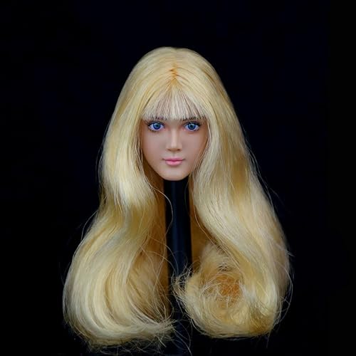 Fremego 1/6 Weiblicher Kopf Sculpt Schönheit Mädchen Blondes Haar Bewegliche Augen Kopf Geschnitzt für 12inch PH TBL JO Worldbox Actionfigur (Gebräunte Haut) von Fremego