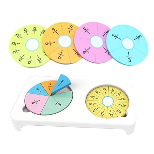 2024 Fraction Learning Disc, Fraction Circles Activity Set, Rainbow Fraction Tiles Circles Set, Educational Math Learning Manipulatives Set for Preschool Elementary School (1Set) von Frenaki