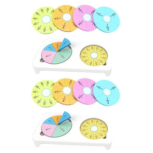 2024 Fraction Learning Disc, Fraction Circles Activity Set, Rainbow Fraction Tiles Circles Set, Educational Math Learning Manipulatives Set for Preschool Elementary School (2Sets) von Frenaki