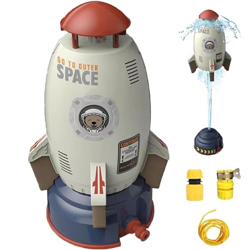 Archirocket – Archi-Raketenwerfer, Raketensprinkler-Spielzeug, Wasserspritzrakete, mit 2 Schnittstellen, 9,84 Fuß Wasserrohr, Raketensprinkler-Spielzeug, Wasserspiel im Freien (Weiß) von Frenaki