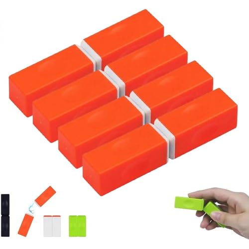 Frenaki Magnetische Bausteine ​​Bounce Bricks, Magnet Fidget Blocks Erwachsene Angst, Mini Bausteine ​​Fidget Spinner, Infinity Cube Fidget Toy, Dekompressionsspielzeug für ADHS ASD (Orange,4Pc) von Frenaki