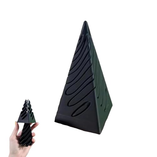 Frenaki Unmögliche Pyramiden-Passthrough-Skulptur – 3D-gedrucktes Spiralkegel-Spielzeug, Unendlichkeits-Spiralpyramide-Zappelspielzeug, lustige Mini-Pyramidenstatue, Modell-Desktop-Spielzeug (4#) von Frenaki