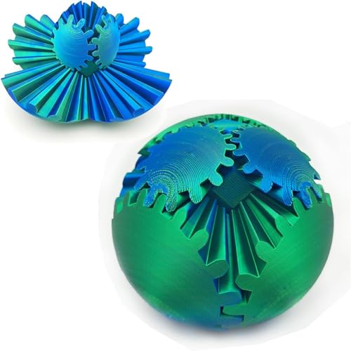 Gear Ball 3D-Gedruckter Gear Ball Spin Ball oder Würfel-Zappelspielzeug, 3D-Gedruckter Ball Stressabbau-Zappelspielzeug, angstlösendes Zappelspielzeug für Kinder und Autismus (F) von Frenaki