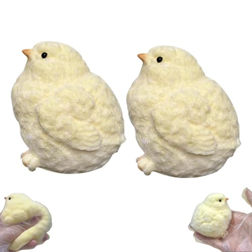 Squishy Chicken Toy, handgemachtes Squishy Chick Ultra Soft Squishy Fidget Squeeze Toys, Silikon Taba Squishies Spielzeug zur Angstlinderung Autismus ADHS, lustige Geschenke (2Pcs) von Frenaki