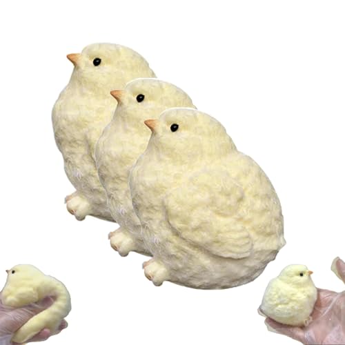 Squishy Chicken Toy, handgemachtes Squishy Chick Ultra Soft Squishy Fidget Squeeze Toys, Silikon Taba Squishies Spielzeug zur Angstlinderung Autismus ADHS, lustige Geschenke (3Pcs) von Frenaki