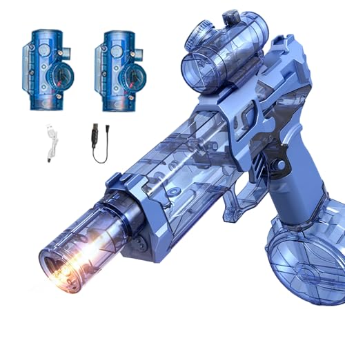 Ultimate Battle Blaster, Ultimate Aqua Blaster, 2 Batterien, motorisierte Wasserblaster mit großer Reichweite von 28–32 Fuß und interaktiver Beleuchtung, elektrische Wasserblaster (Blau) von Frenaki
