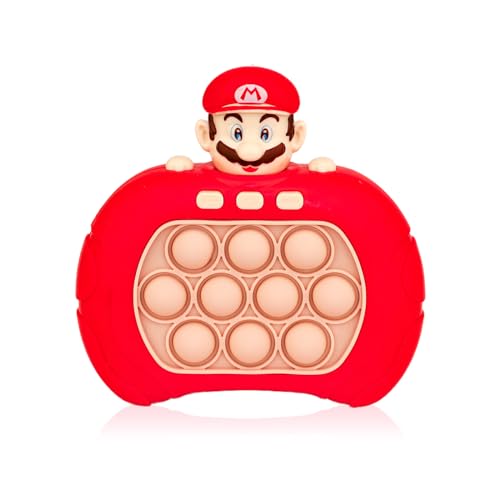 Freyauga Quick Push Bubble Game Pop It Elektronisches Spiel, Sensory Fidget Toy mit Sound, Cartoon Mario Puzzle Spiel Controller, Fast Squeeze Spielzeug für Kinder und Erwachsene zum Stressabbau von Freyauga