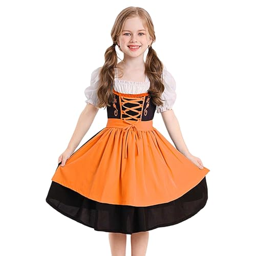 BierfestOutfit - Deutsches Dirndlkleid 2024 Bayerisches Karnevalskostüm - Verkleidung für deutsches traditionelles Bierfest - Kinder Cosplay Kleid Bierfest Kostüm von Frfik