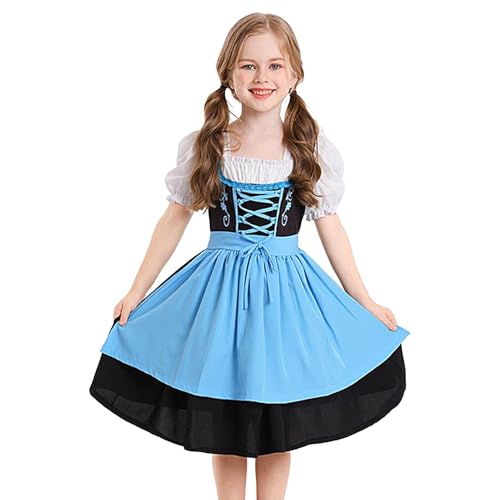 BierfestOutfit - Deutsches Dirndlkleid 2024 Bayerisches Karnevalskostüm - Verkleidung für deutsches traditionelles Bierfest - Kinder Cosplay Kleid Bierfest Kostüm von Frfik