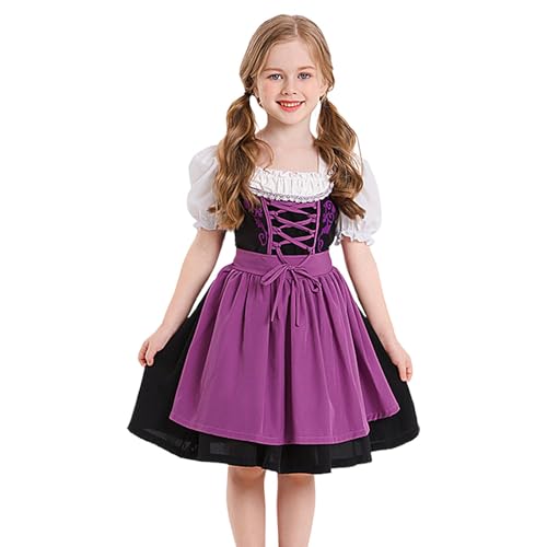 BierfestOutfit - Deutsches Dirndlkleid 2024 Bayerisches Karnevalskostüm - Verkleidung für deutsches traditionelles Bierfest - Kinder Cosplay Kleid Bierfest Kostüm von Frfik