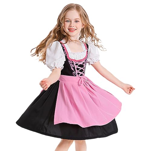 BierfestOutfit - Deutsches Dirndlkleid 2024 Bayerisches Karnevalskostüm - Verkleidung für deutsches traditionelles Bierfest - Kinder Cosplay Kleid Bierfest Kostüm von Frfik