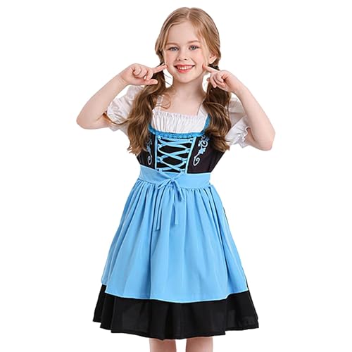 BierfestOutfit - Deutsches Dirndlkleid 2024 Bayerisches Karnevalskostüm - Verkleidung für deutsches traditionelles Bierfest - Kinder Cosplay Kleid Bierfest Kostüm von Frfik