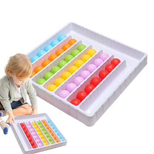 Farbsortierball | Bunte Kugeln Sinnespuzzle | Regenbogenbälle-Puzzlespiel | Rainbow Balls Brettspiel | Interaktives Brettspiel zur sensorischen Entwicklung für Kindergartenkinder von Frfik