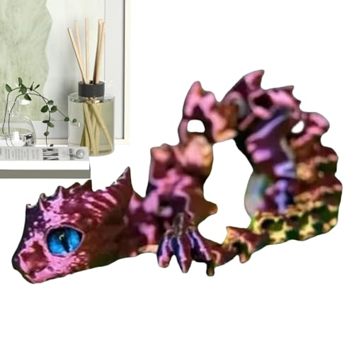 Frfik 3D-gedruckte Tiere – niedlicher 3D-gedruckter Drache – Chefschreibtisch- mit flexiblen Gelenken, Drachen- , Desktop-Haustier für Wohnzimmer, Schlafzimmer von Frfik