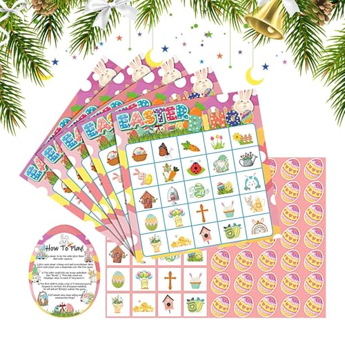 Frfik Bingo-Spiel für Kinder und Erwachsene,Bingo-Spiel | Familienspielset -Bingo-Geschenke | Geschenk für Kinder, Schule, Klassenzimmer, Bingo, Indoor-Familienaktivitäten, Korbfüller von Frfik