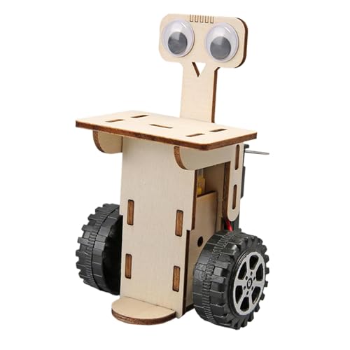 Frfik Fine Motor Building Roboter Blöcke, Holzrobotergebäude -Kit, Food Delivery Roboter Holzgebäude Kunsthandwerkskits, Pädagogik-Kits, Bauen von Puzzlespielzeugen mit schnellen Teilen fördern die von Frfik