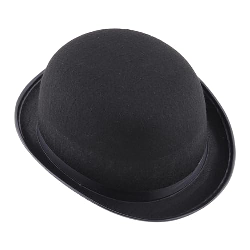 Frfik Flacher für Herren, Gentleman-Fedora-| Gentleman Fedora Fischer| Klassischer schwarzer Bowler-Derby-, Filz-Halloween-Kostümzubehör für Erwachsene und Teenager von Frfik