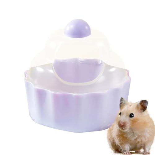 Frfik Hamster-Sandbadbehälter, Hamstertoilette, Kuchenförmiger Critter's Sandbad-Duschraum, Rutschfestes, durchsichtiges Critter's Duschraum-Käfigzubehör für Lemminge, Eichhörnchen, Igel und Rennmäuse von Frfik