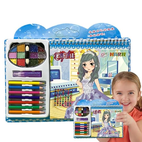 Frfik Make-up-Malbuch, Anziehspiele - Papier-Prinzessin-Make-up-Malbuch | Make-up-Malerei-Kunstset, Kinder-Bastelset für Geburtstagsfeier von Frfik